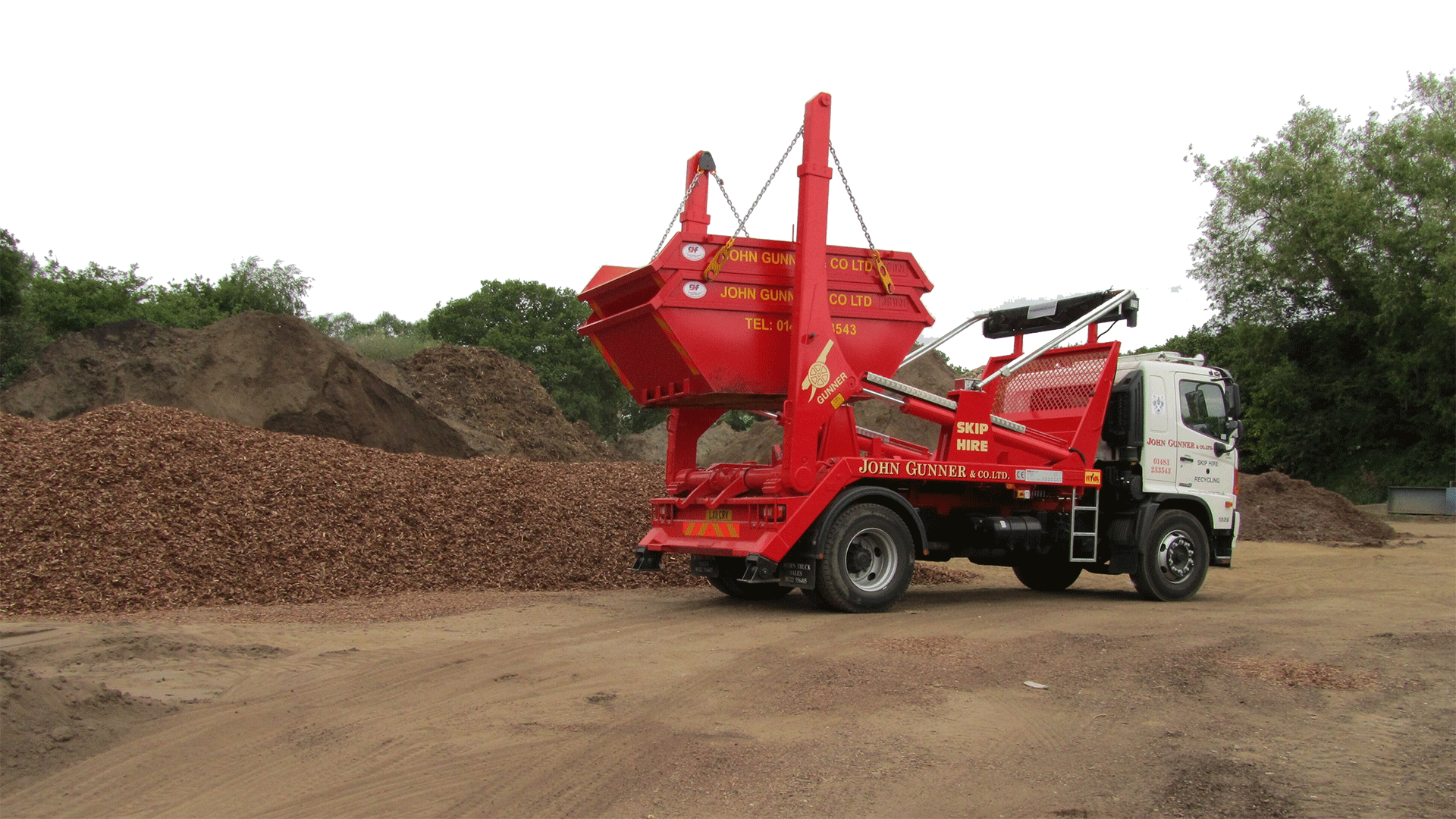 Skip hire truck